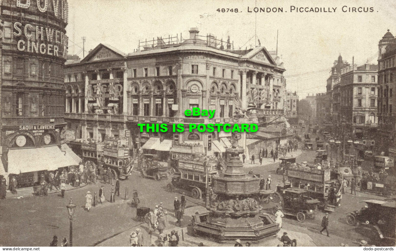 R568409 48748. London. Piccadilly Circus. Sepiatone Series. Photochrom - Sonstige & Ohne Zuordnung