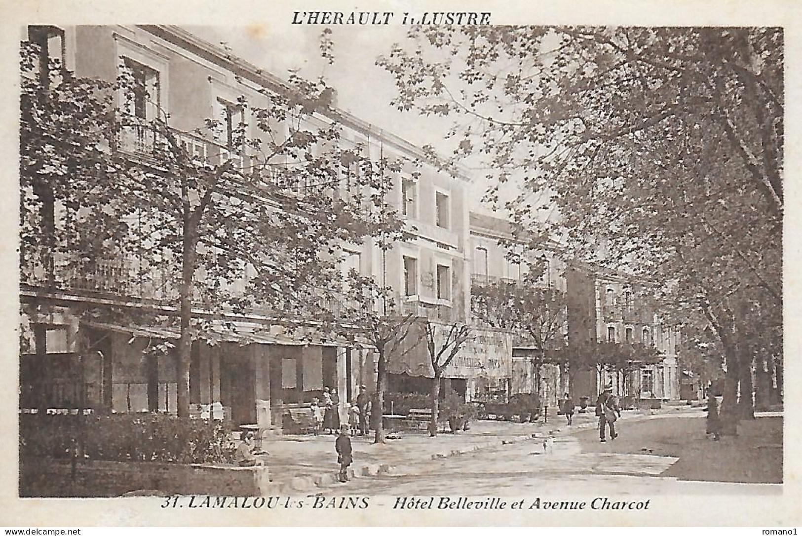 34)     LAMALOU  Les  BAINS  -  Hôtel Belleville Et Avenue Charcot - Lamalou Les Bains
