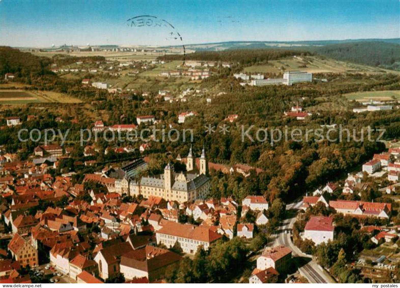 73655109 Bad Mergentheim Stadtbild Mit Muenster Und Schloss Kirche Fliegeraufnah - Bad Mergentheim