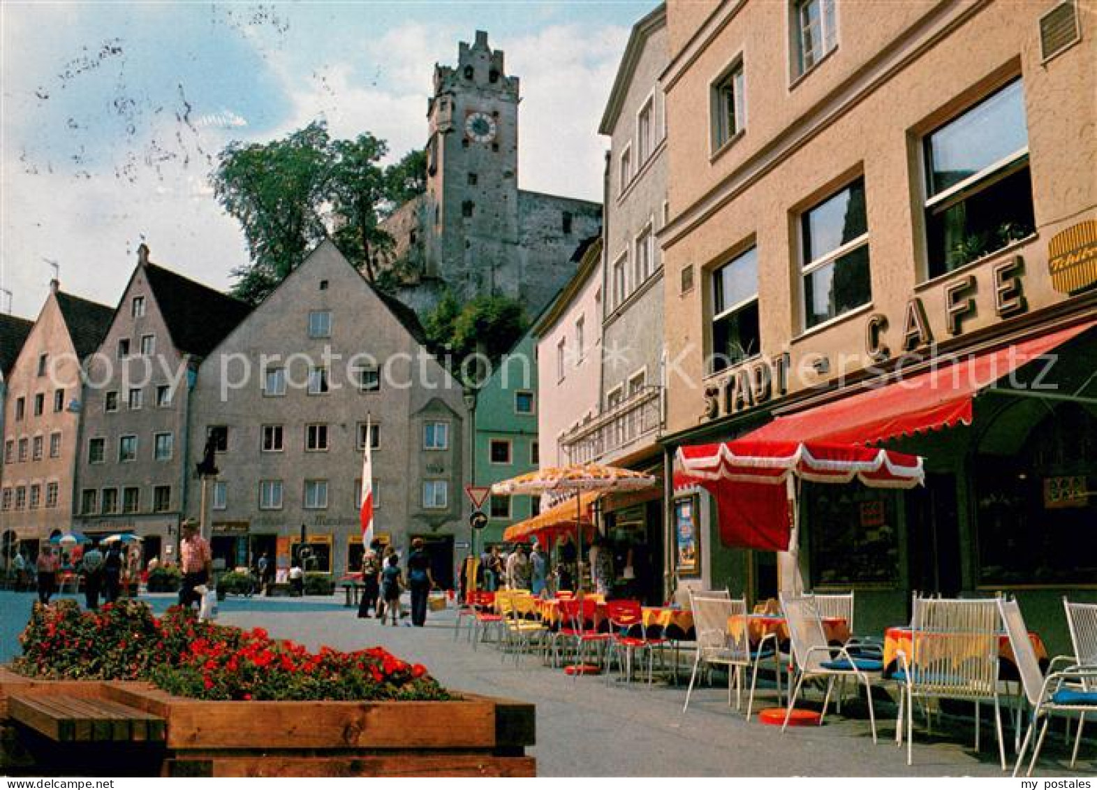 73655107 Fuessen Allgaeu Fussgaengerzone StadtCafe Reichenstrasse Mit Blick Auf - Fuessen