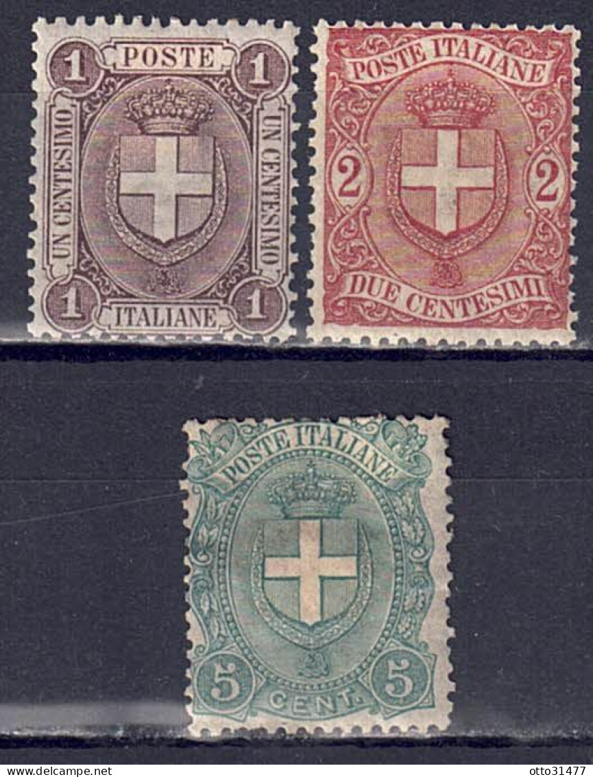 Italien 1896 - Wappen, Nr. 71 - 73, Gefalzt * / MH - Nuovi