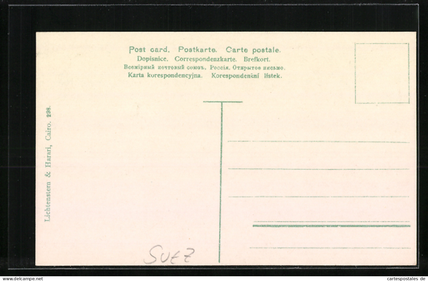 CPA Suez, Ortskarte Avec Verlauf Des Suez Kanals  - Autres & Non Classés