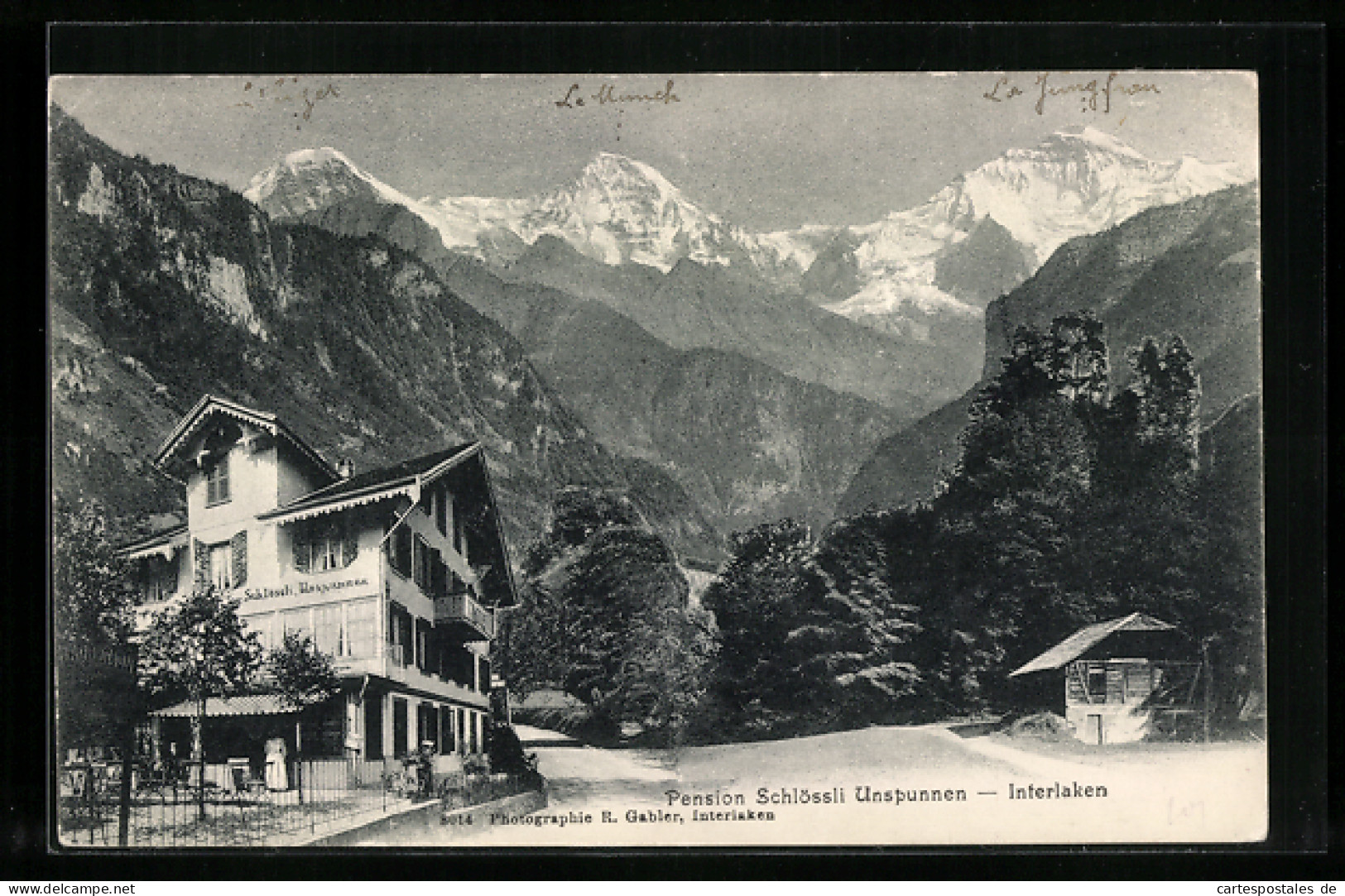 AK Interlaken, Pension Schlössli Unspunnen  - Interlaken