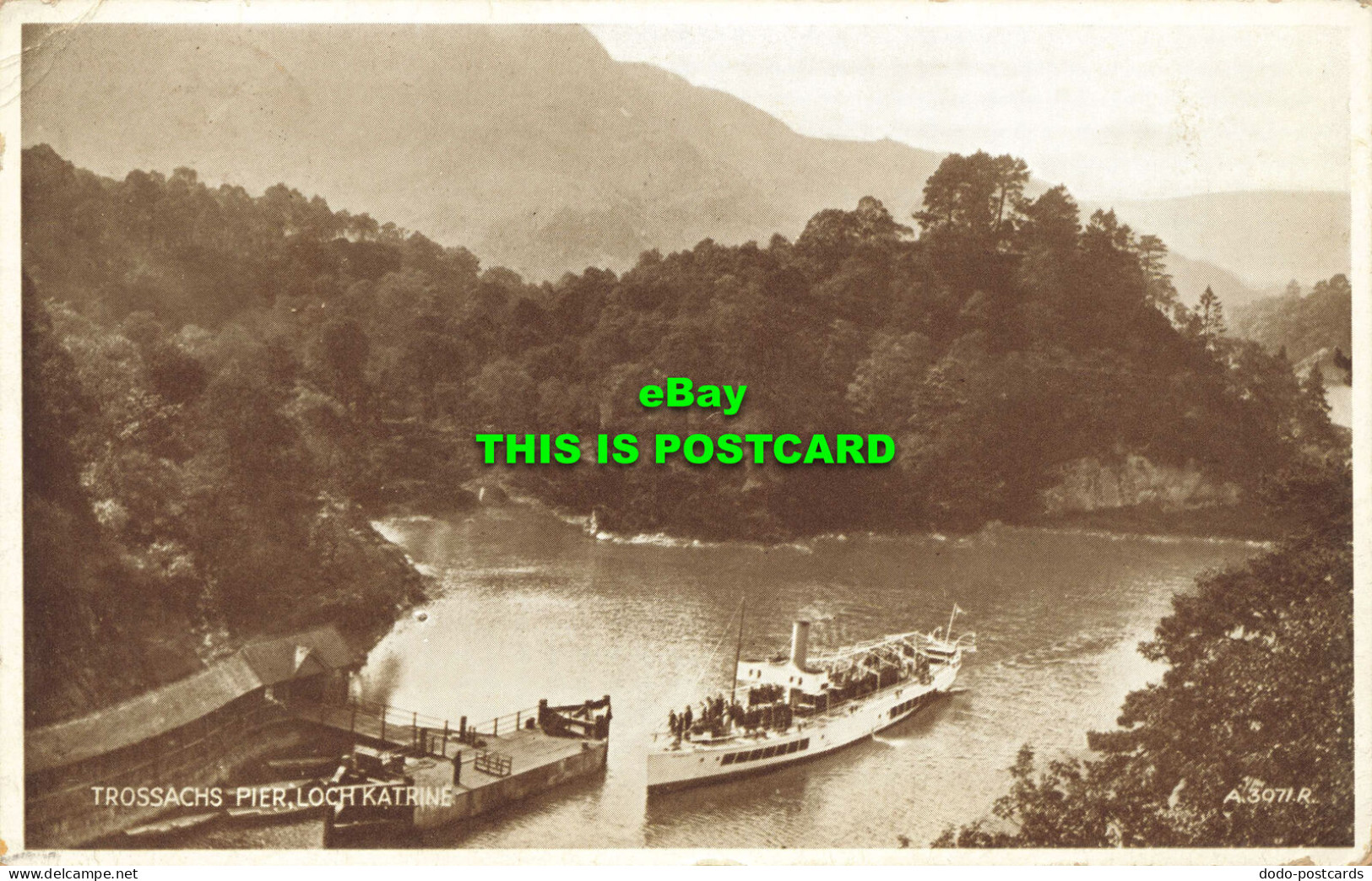 R569107 Trossachs Pier. Loch Katrine. A.3071 R. Valentiness Photo Brown - World