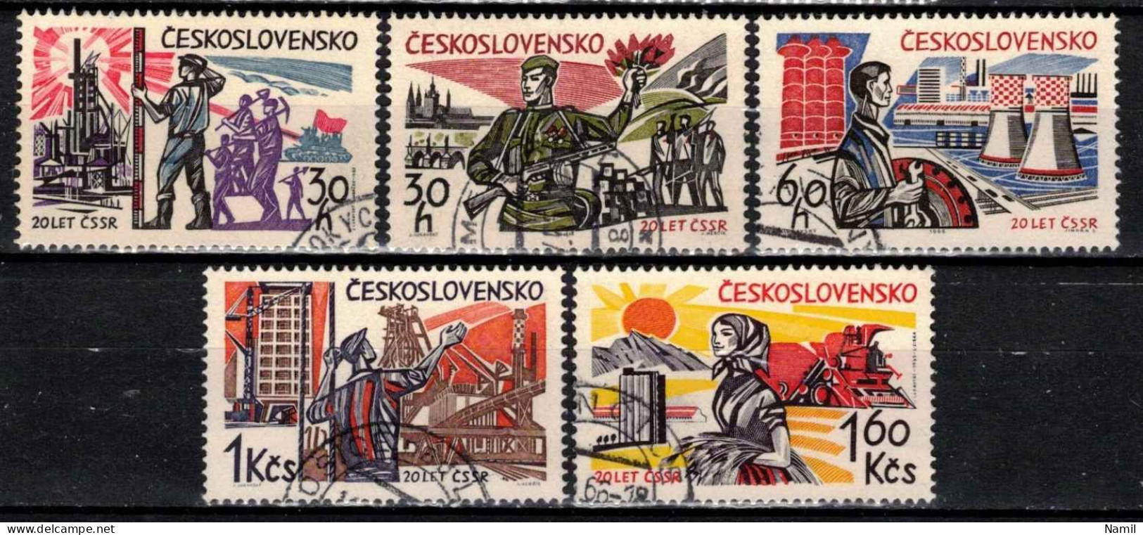 Tchécoslovaquie 1965 Mi 1533-7 (Yv 1399-1403), Obliteré - Oblitérés