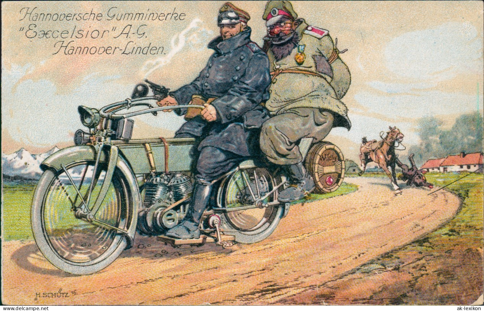 Linden-Hannover Excelsior A.-G. Hannoversche GummiWerke Werbe AK 1917 - Hannover