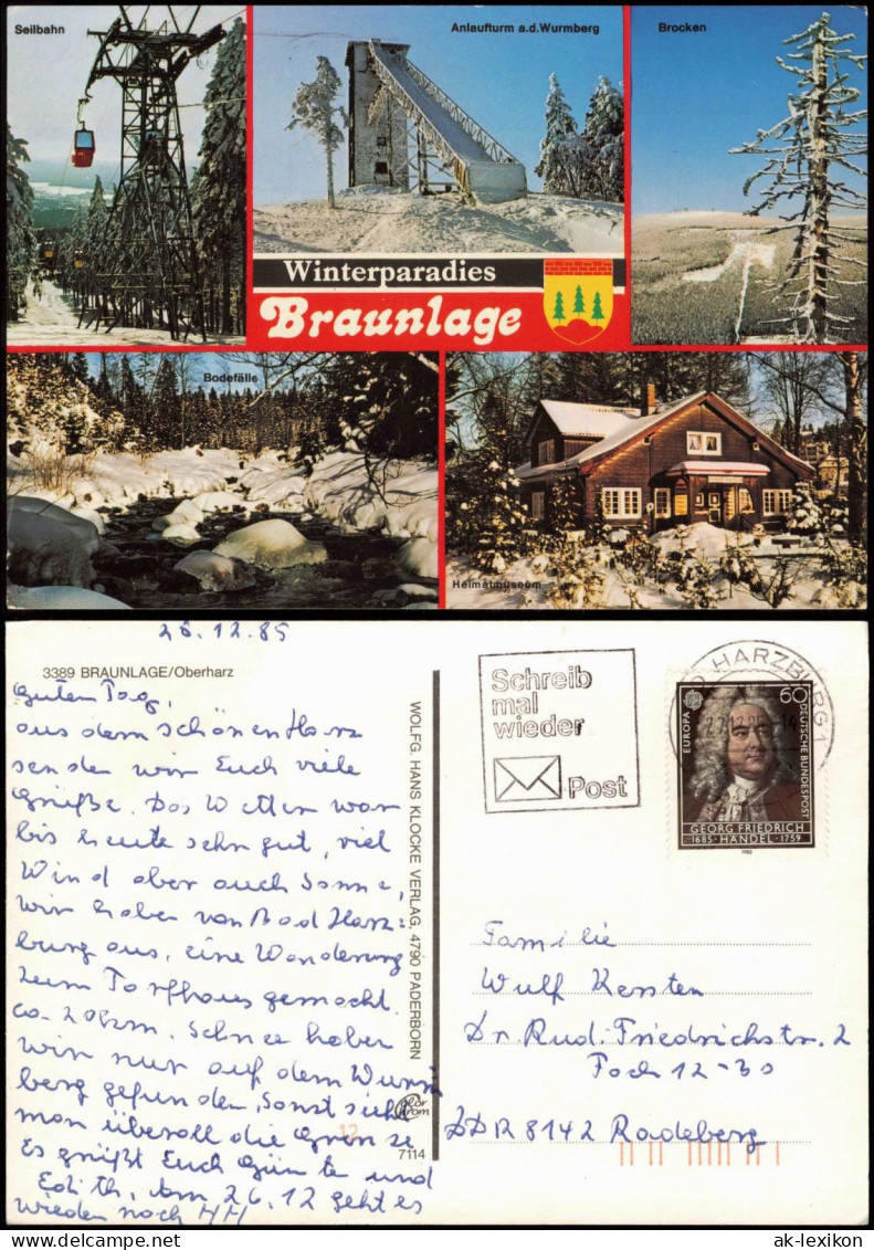 Ansichtskarte Braunlage Winteransichten, Sprungschanze 1985 - Braunlage