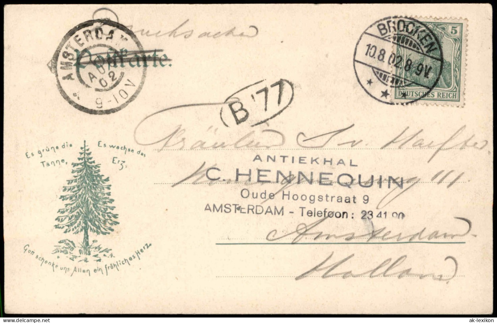 Ansichtskarte Oker-Goslar Partie Okerthal  1902  Gel. Ankunftsstempel Amsterdam - Goslar