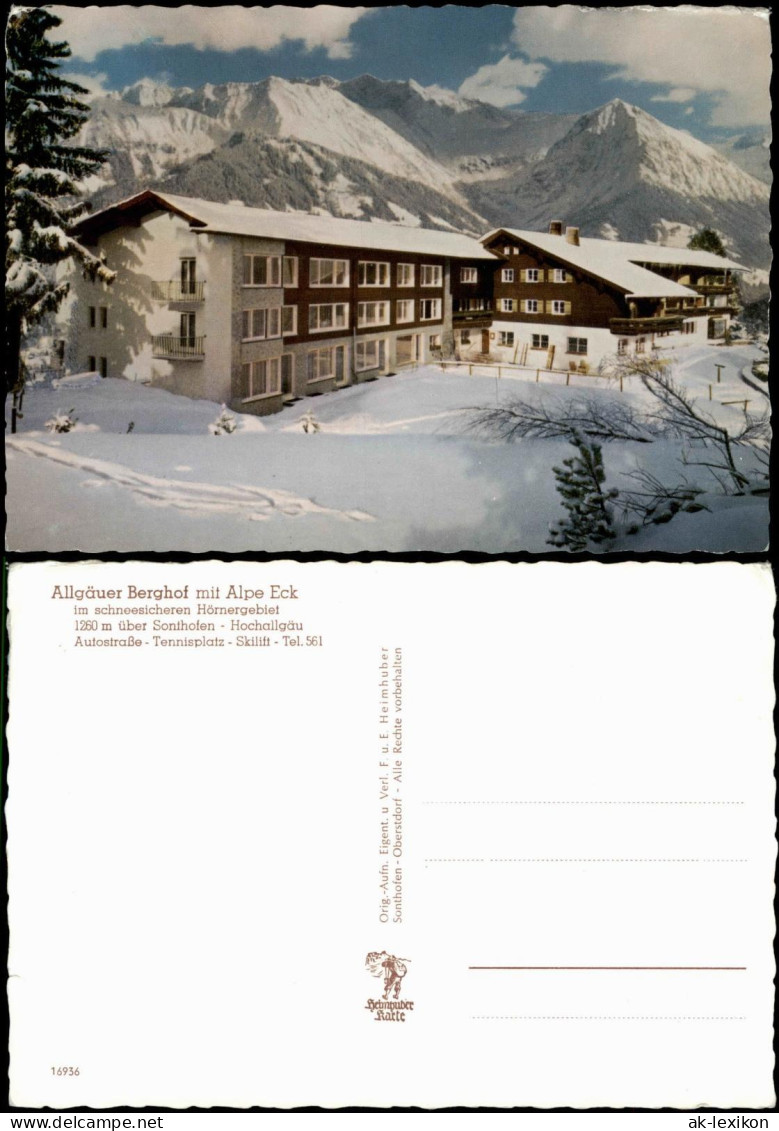 Ansichtskarte Sonthofen Allgäuer Berghof Mit Alpe Eck Im Winter 1972 - Sonthofen