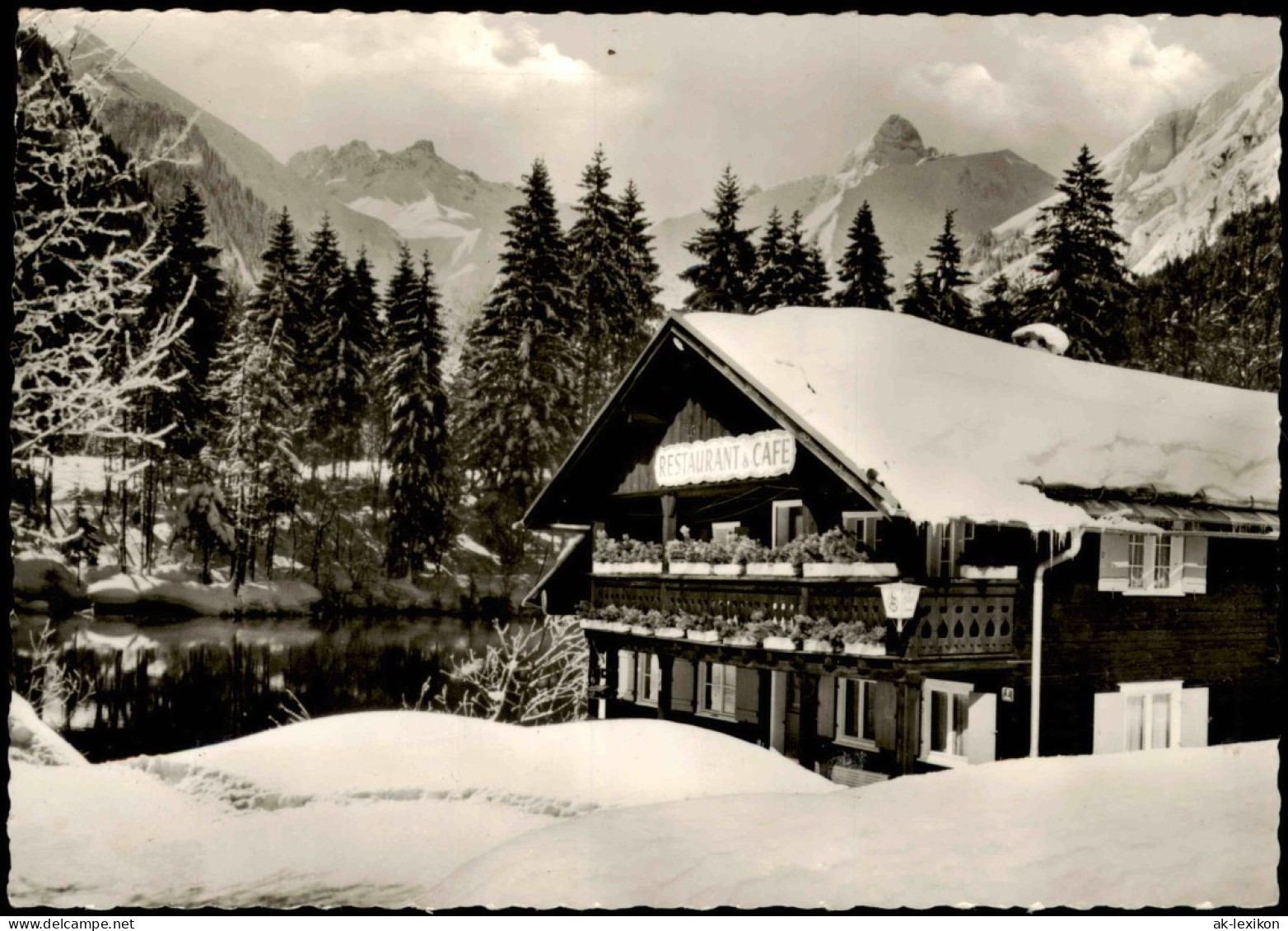 Ansichtskarte Oberstdorf (Allgäu) Restaurant & Cafe Im Winter Fotokarte 1971 - Oberstdorf