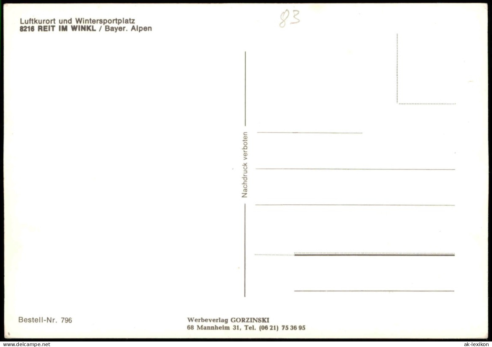 Ansichtskarte Reit Im Winkl Zum Kuhstall - Restaurant 1981 - Reit Im Winkl