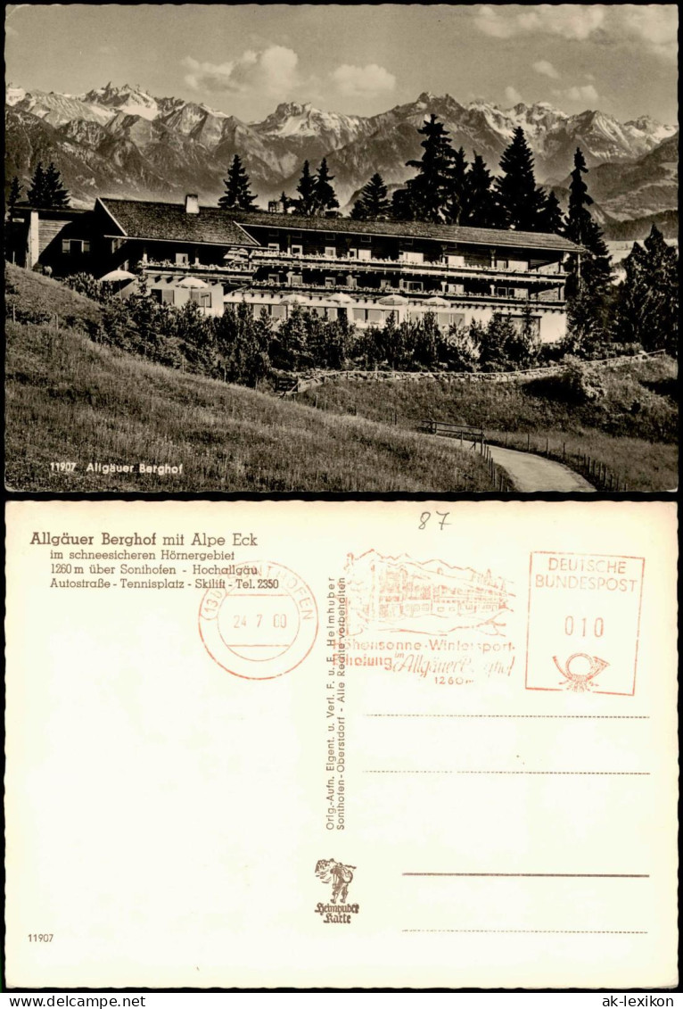 Ansichtskarte Sonthofen Allgäuer Berghof 1960  Gel. Maschinenmarke - Sonthofen