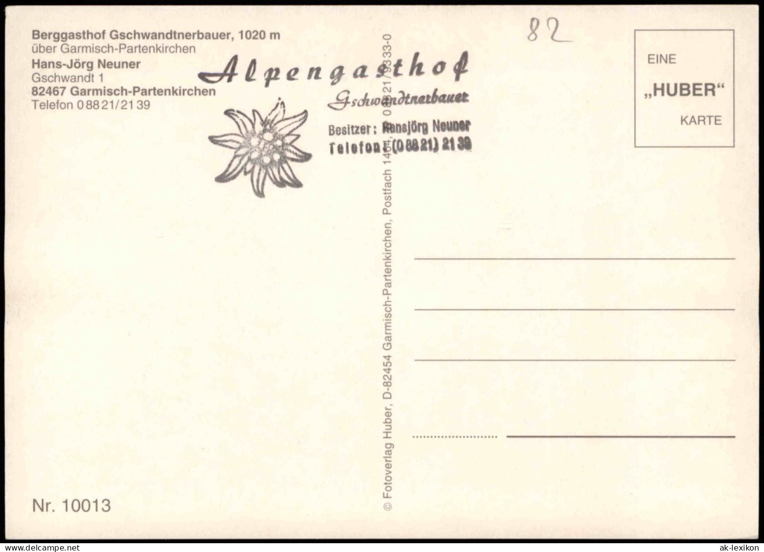 Garmisch-Partenkirchen Berggasthof Gschwandtnerbauer, 1020 M 1982 - Garmisch-Partenkirchen