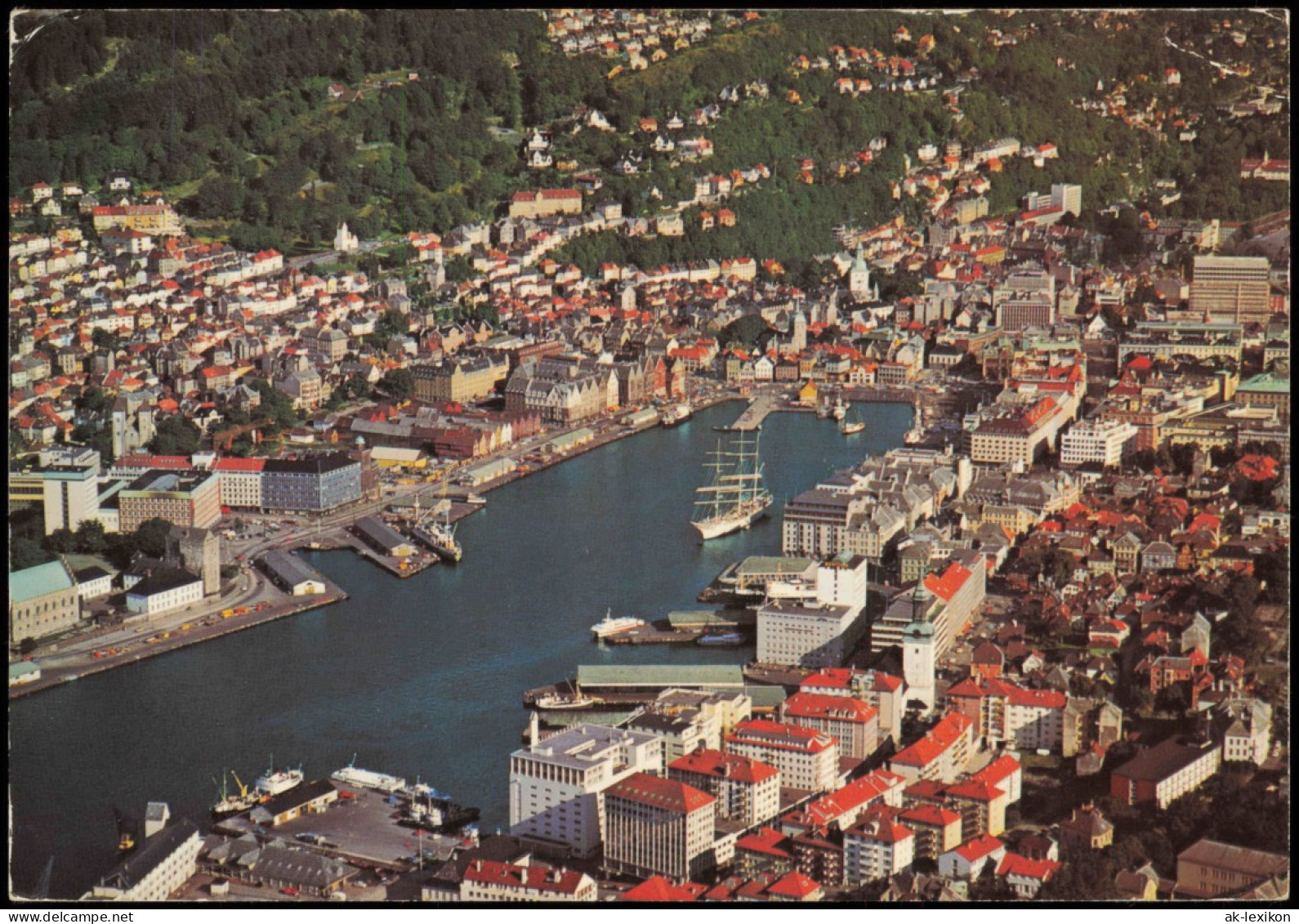 Bergen Bergen Luftaufnahme Luftbild, Flyfoto Av Strøket Rundt Vågen. 1975 - Norway