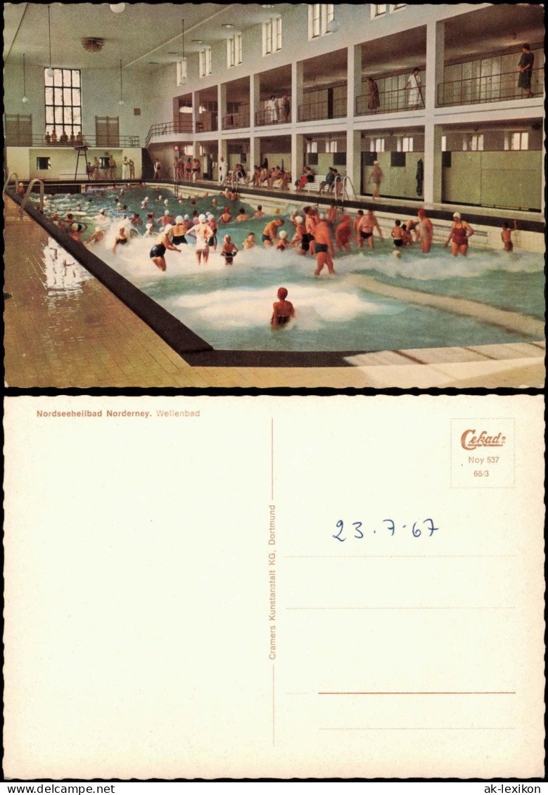 Ansichtskarte Norderney Wellenbad (Innenansicht Badeanstalt) 1966 - Norderney