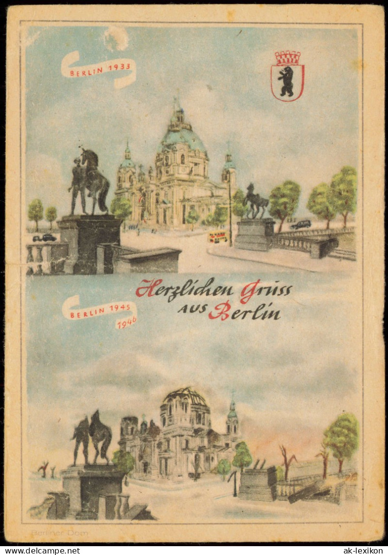 Ansichtskarte Berlin Künstlerische Darstellungen Vor- Und Nach Dem Krieg 1946 - Other & Unclassified
