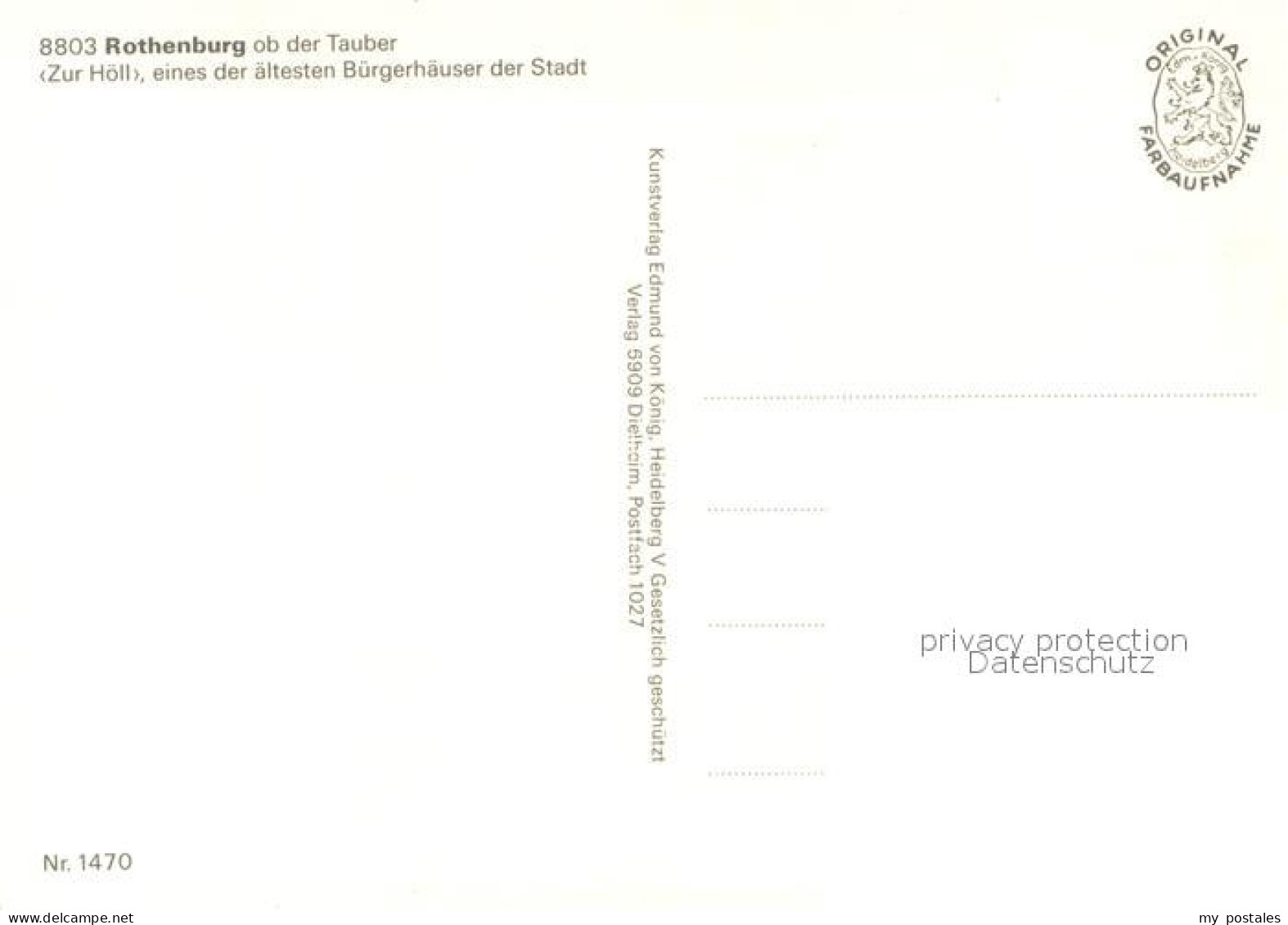 73654858 Rothenburg Tauber Zur Hoell Eines Der Aeltesten Buergerhaeuser Der Stad - Rothenburg O. D. Tauber