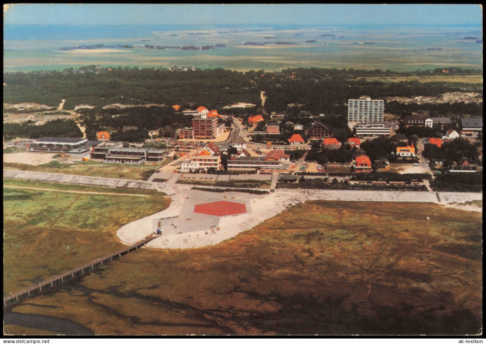 St. Peter-Ording Luftbild Ortsteil Bad Mit Seebrücke, Buhne Und Kurzentrum 1978 - Autres & Non Classés