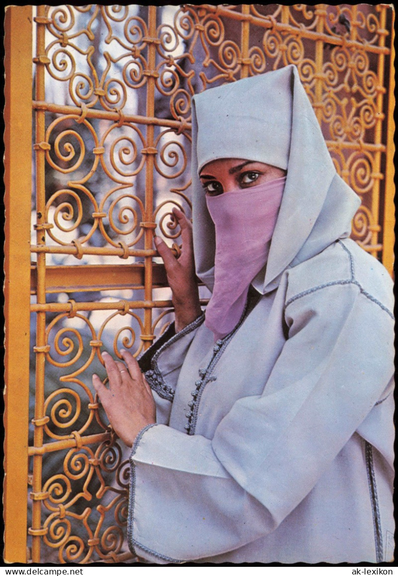 Marokko Allgemein Jeune Citadine Junge Verschleierte Frau Aus Der Stadt 1970 - Sonstige & Ohne Zuordnung