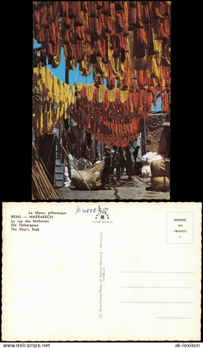 Marrakesch La Rue Des Teinturiers Die Färbergasse The Deyr's Souk 1975 - Marrakesh