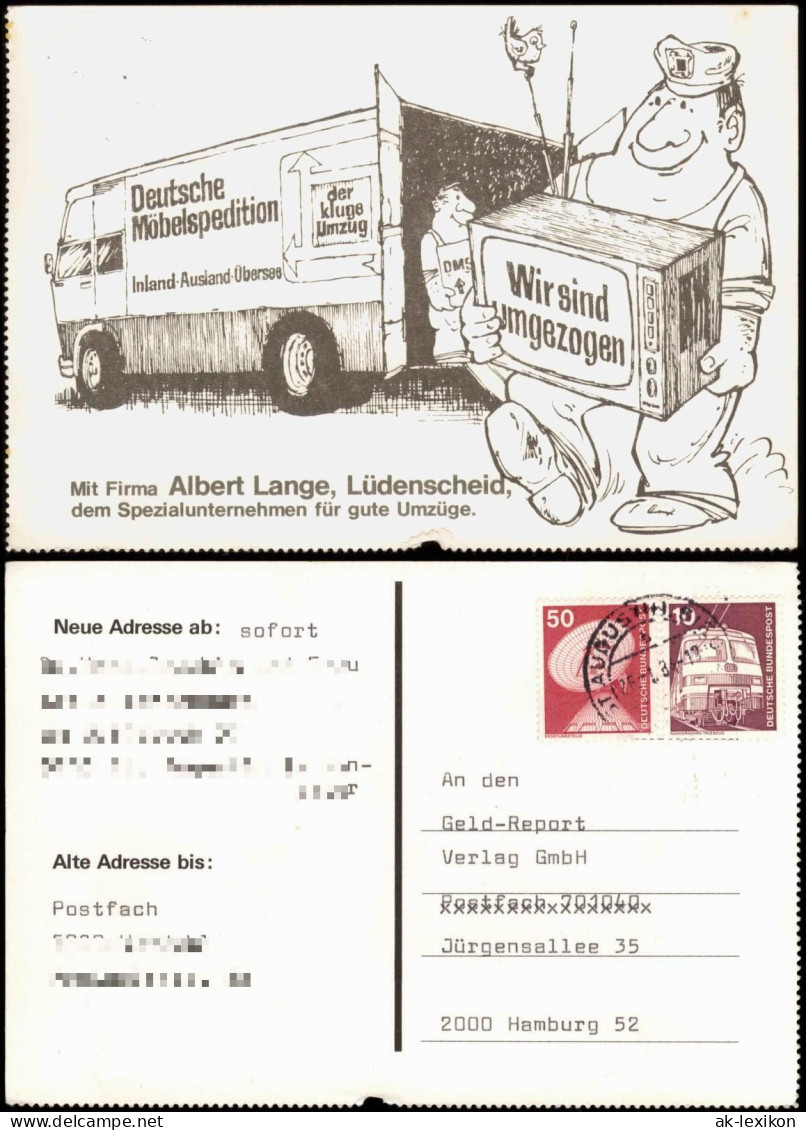 Lüdenscheid Deutsche Mobelspedition Firma Albert Lange (Werbekarte) 1985 - Lüdenscheid