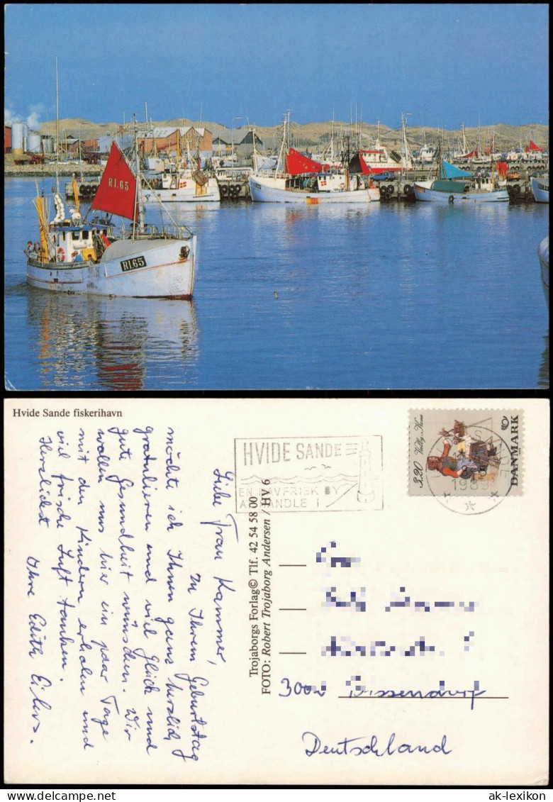 Postcard .Dänemark - Hvide Sande Fiskerihavn HVIDE SANDE 1989 - Denmark