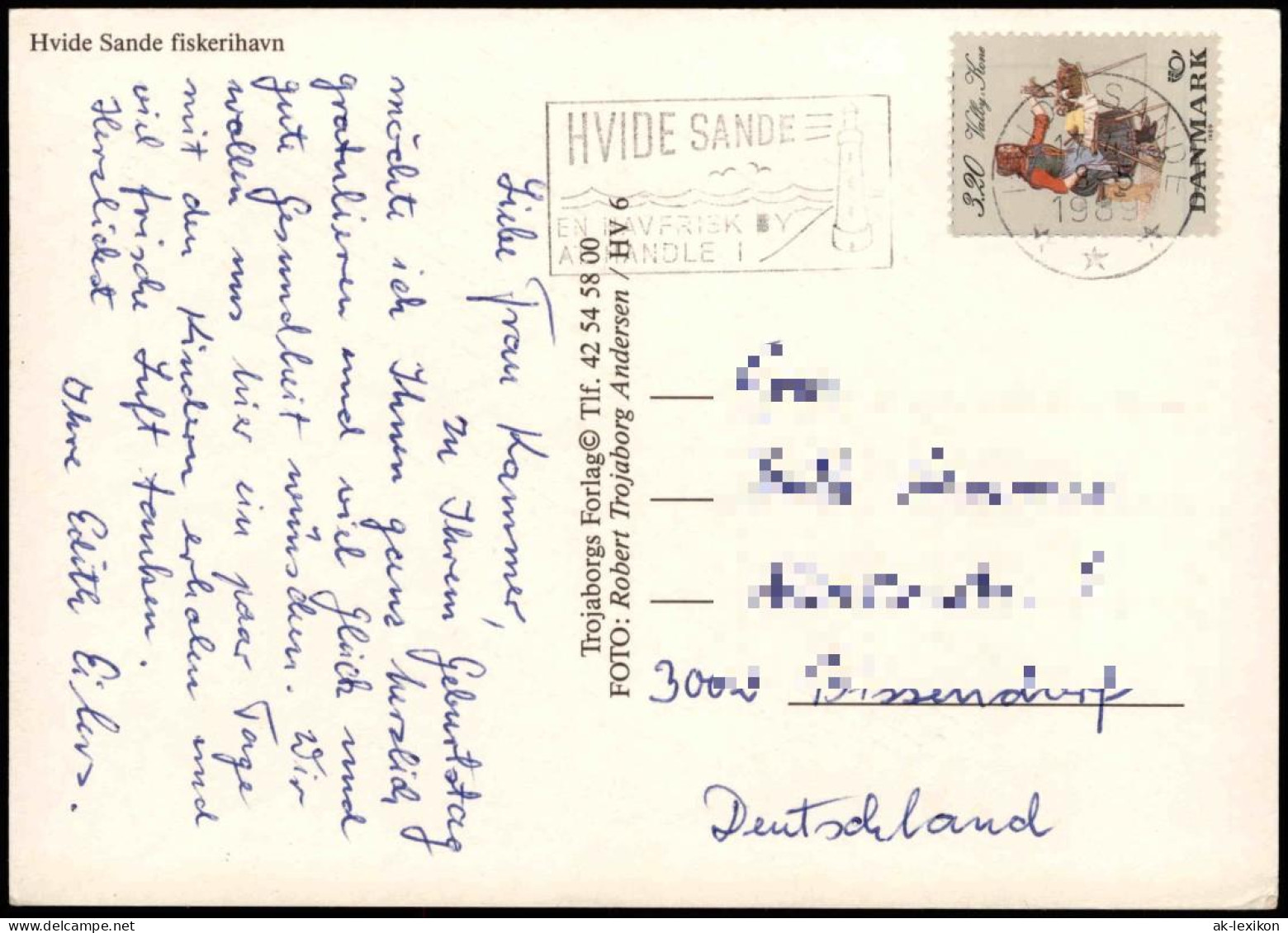 Postcard .Dänemark - Hvide Sande Fiskerihavn HVIDE SANDE 1989 - Dinamarca