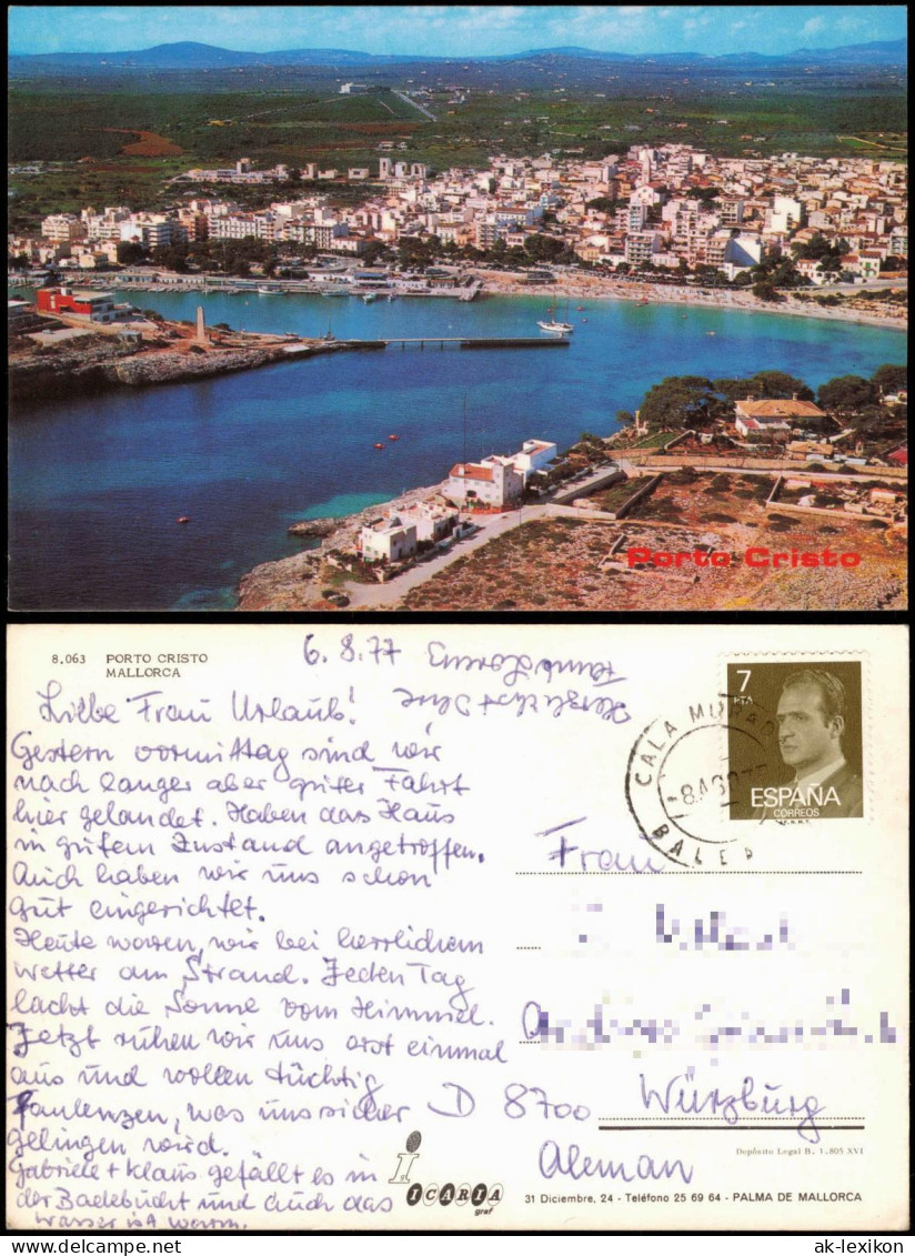 Postales Porto Cristo (Mallorca) Luftbild 1977 - Sonstige & Ohne Zuordnung