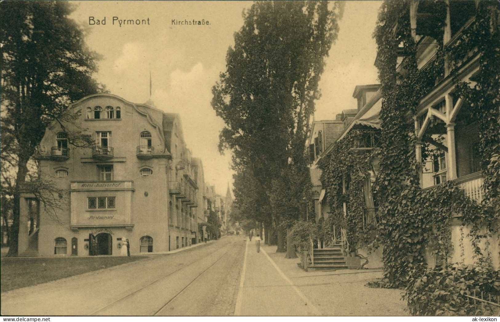 Ansichtskarte Bad Pyrmont Kirchstraße. 1912 - Bad Pyrmont