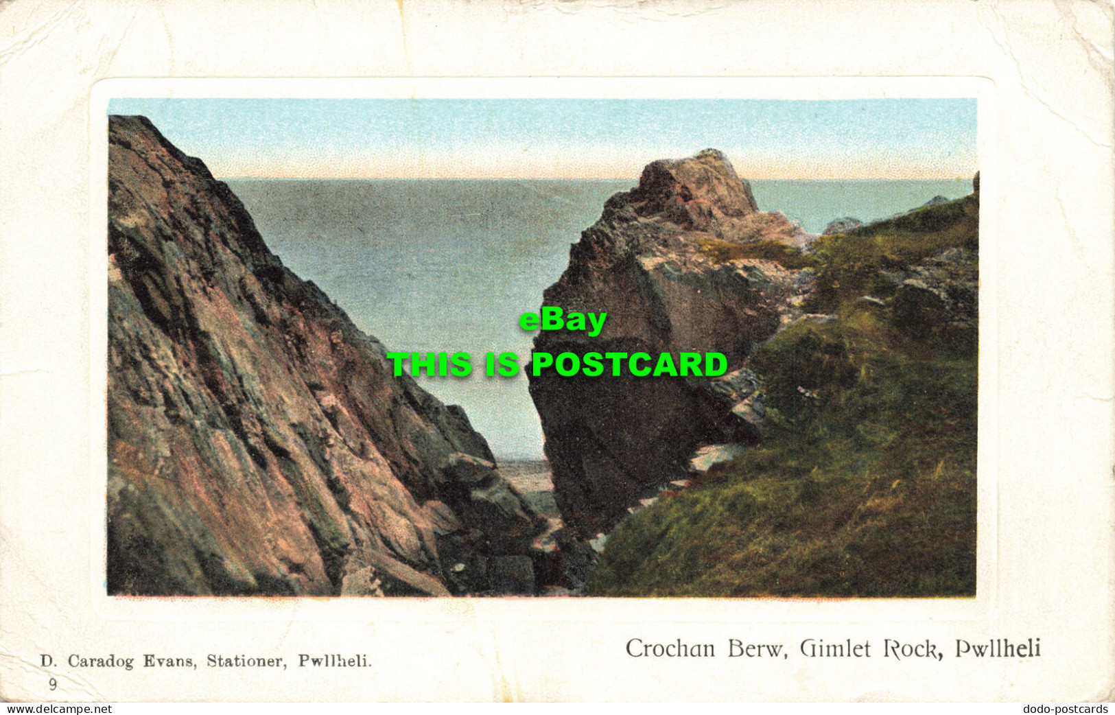 R569114 D. Caradog Evans. Stationer. Pwllheli. Crochan Berw. Gimlet Rock. Pwllhe - World