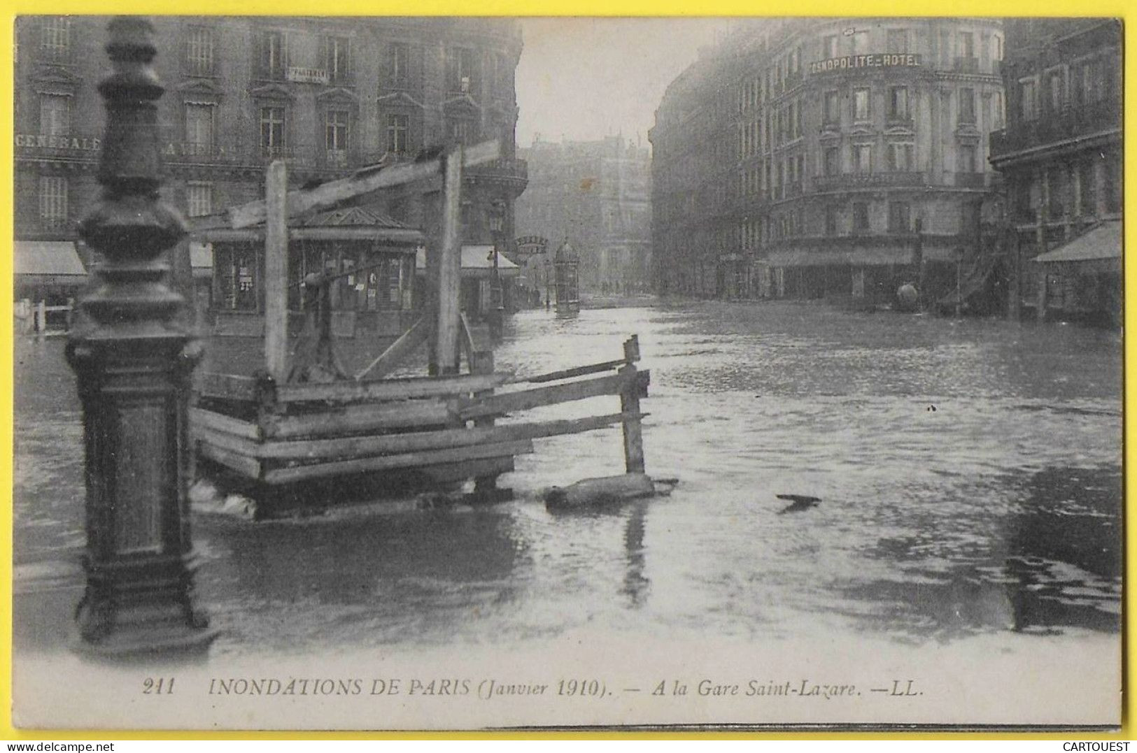 CPA PARIS - INONDATIONS CRUE De La SEINE QUARTIER GARE SAINT-LAZARE - La Crecida Del Sena De 1910