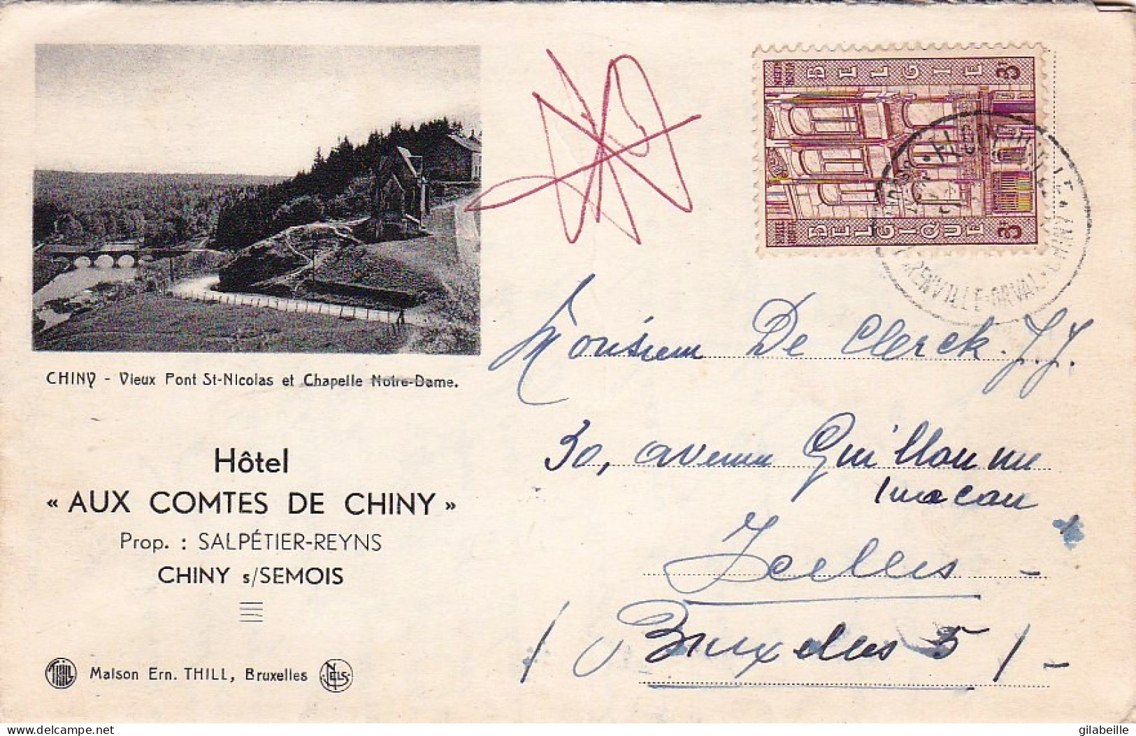 CHINY -  Carte Lettre -  Hotel " Aux Comtes De Chiny " - Rare - Chiny