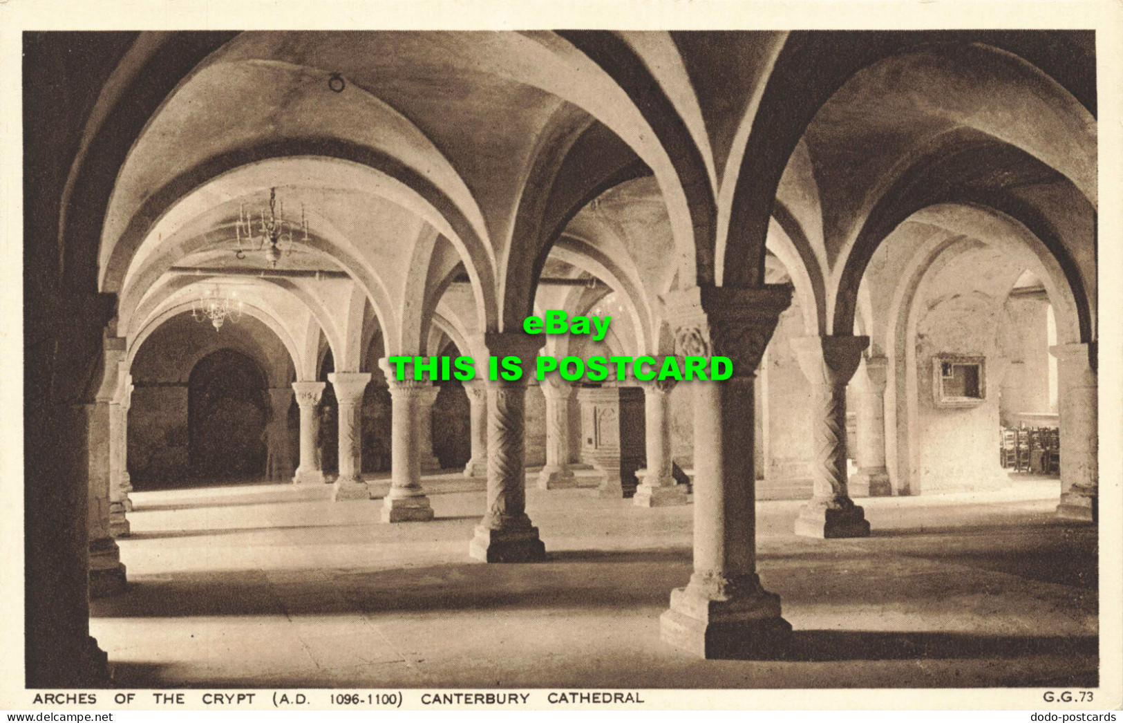 R569136 Arches Of Crypt. A. D. 1096 1100. Canterbury Cathedral. G. G. 73. Walter - Mundo