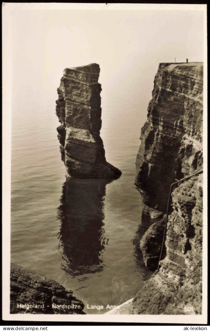 Ansichtskarte Helgoland (Insel) Nordspitze Lange Anna Fotokarte 1954 - Autres & Non Classés