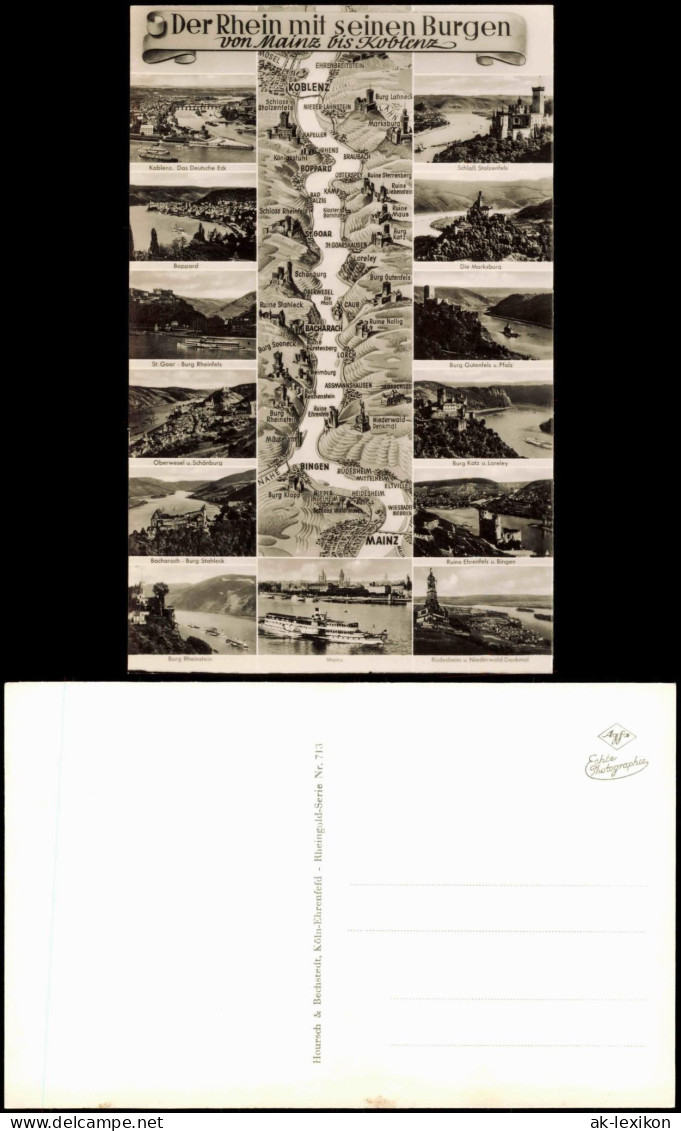 Ansichtskarte  Mehrbild-AK Burgen Am Rhein Zw. Koblenz U. Mainz 1958 - Unclassified