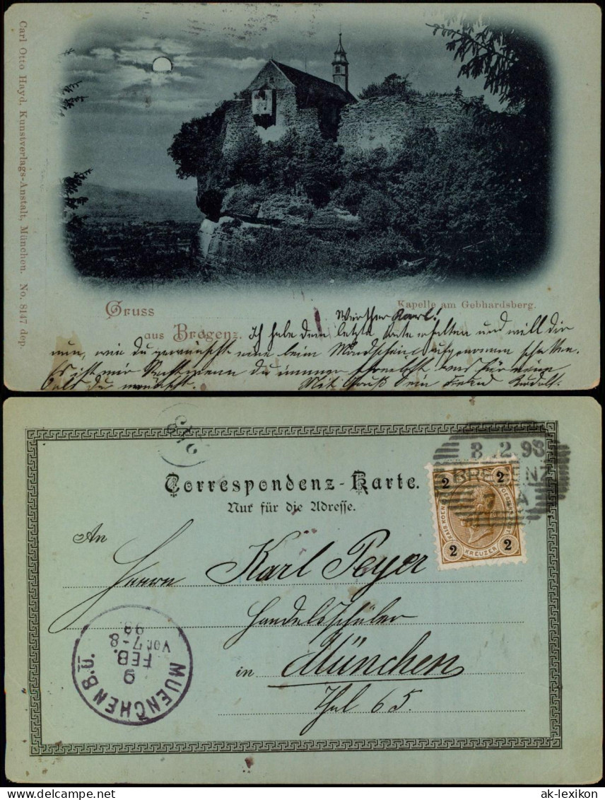 Ansichtskarte Bregenz Kapelle Am Gebhardsberg 1898 - Altri & Non Classificati