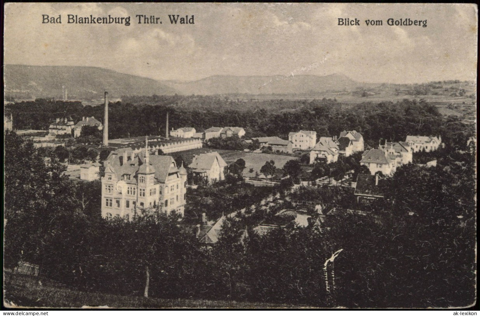 Ansichtskarte Bad Blankenburg Blick Vom Goldberg 1920 - Bad Blankenburg