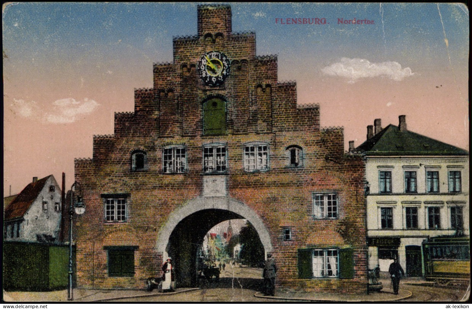 Ansichtskarte Flensburg Nordertor 1917  Gel. Feldpost - Flensburg