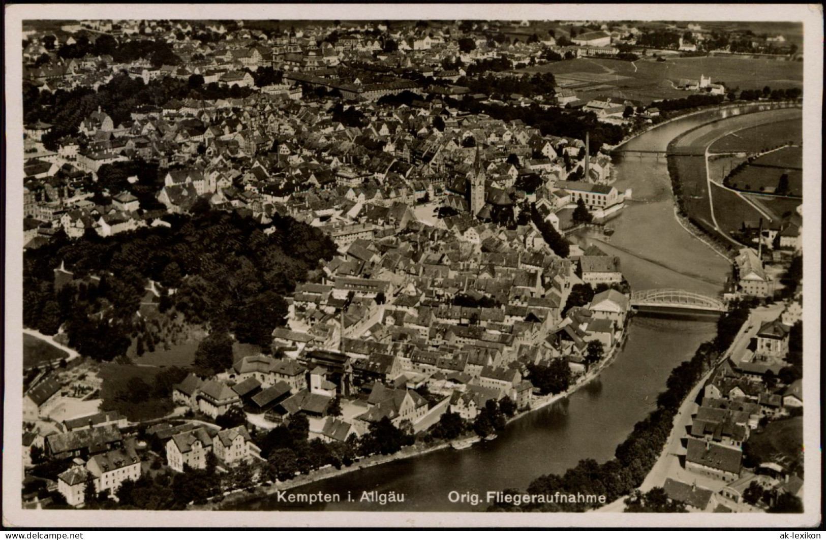 Ansichtskarte Kempten (Allgäu) Luftaufnahme Luftbild 1936 - Kempten