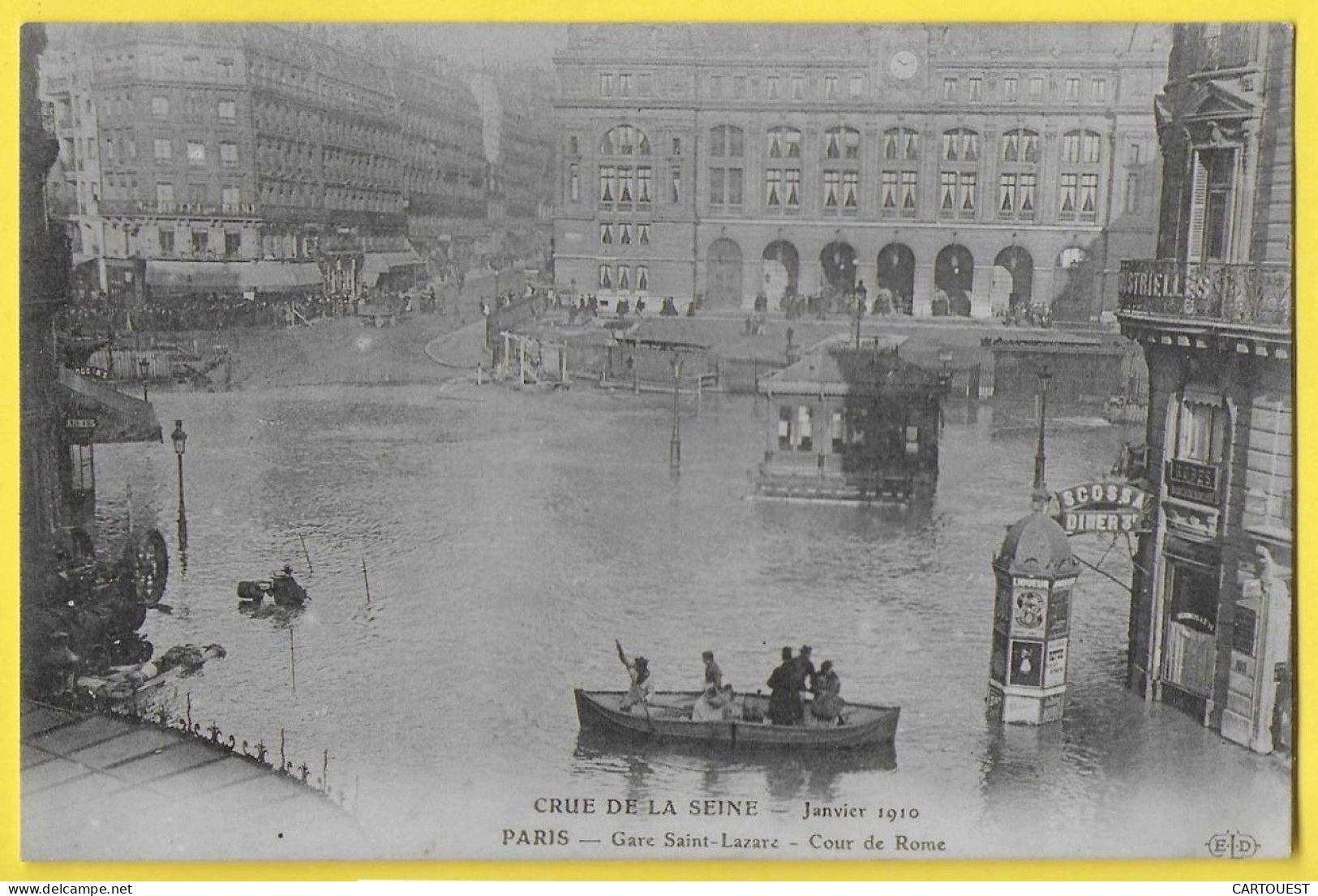 CPA PARIS - CRUE De La SEINE Rue De Rome Et GARE SAINT-LAZARE - La Crecida Del Sena De 1910