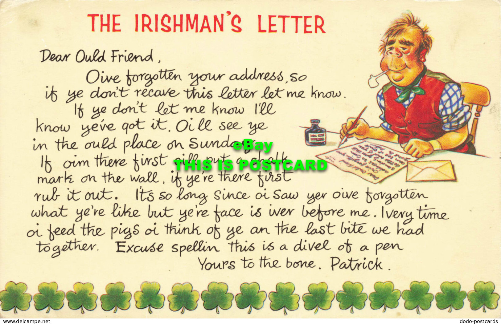 R569143 Irishmans Letter. Dear Ould Friend. Comic Series. No. 2548 - Mundo