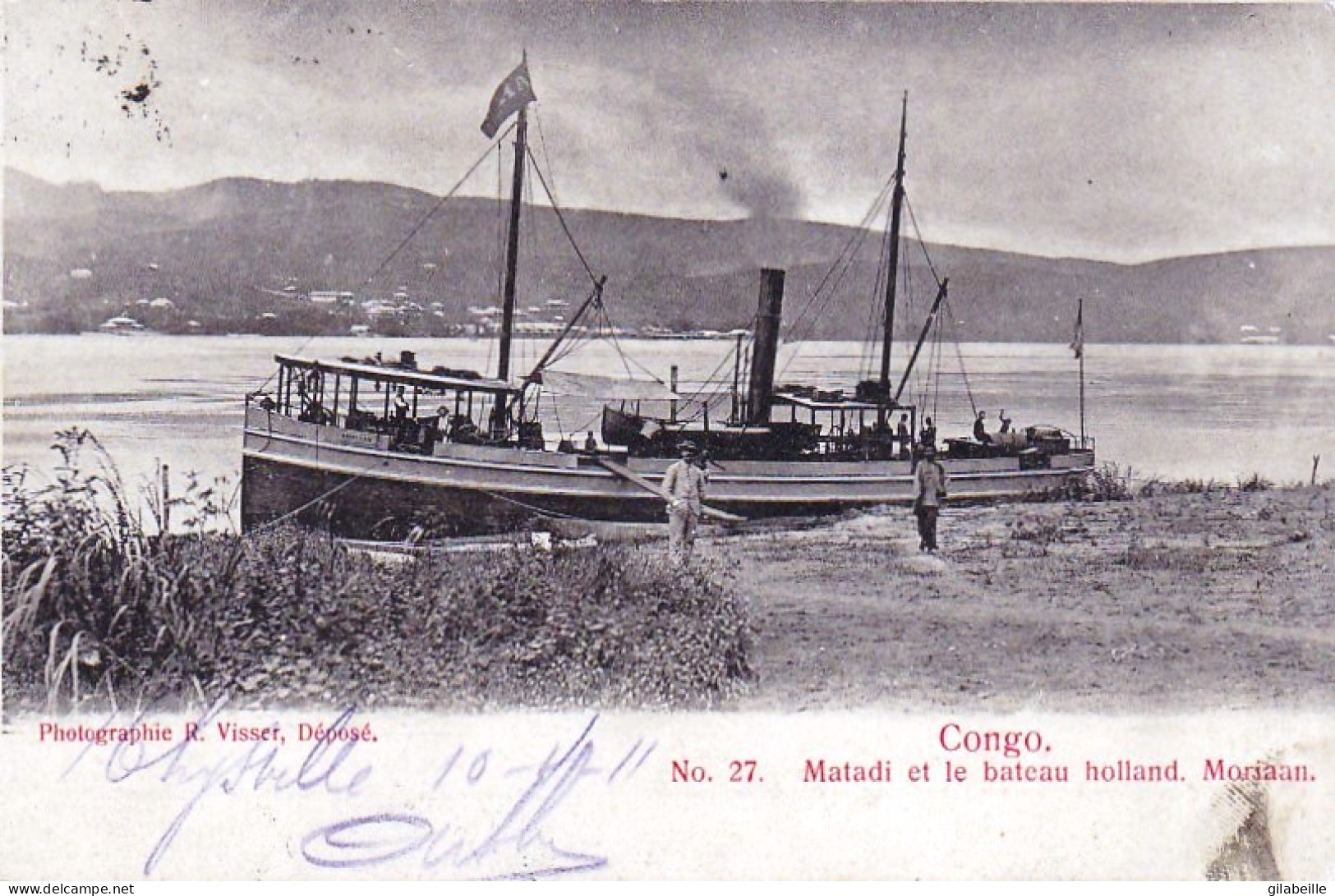 Congo Belge -  Matadi Et Le Bateau Holland Moriaan - Congo Belga