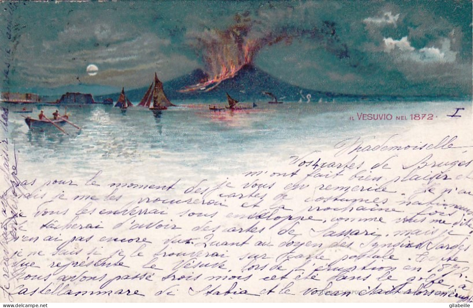 NAPOLI - Il Vesuvio Nel 1872  - Litho 1899 - Napoli (Neapel)