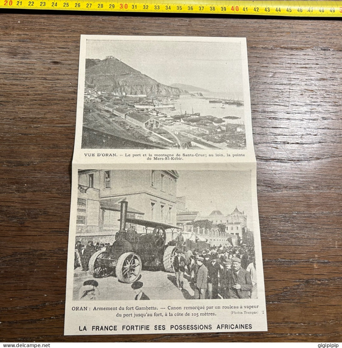 1908 PATI FRANCE FORTIFIE SES POSSESSIONS AFRICAINES VUE D'ORAN Santa-Cruz Mers-El-Kebir Fort Gambetta Rouleau à Vapeur - Collezioni