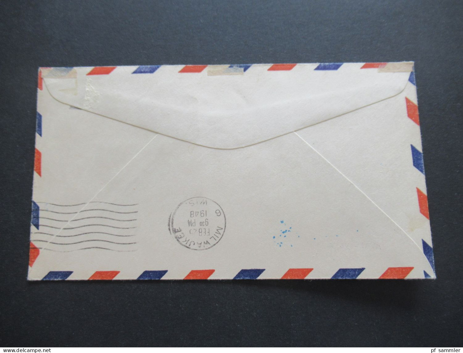 USA 1948 Air Mail US Air Mail Hibbing Minh. First Flight AM 86 / Rückseitig Stempel Milwaukee Wis. - 2a. 1941-1960 Usados