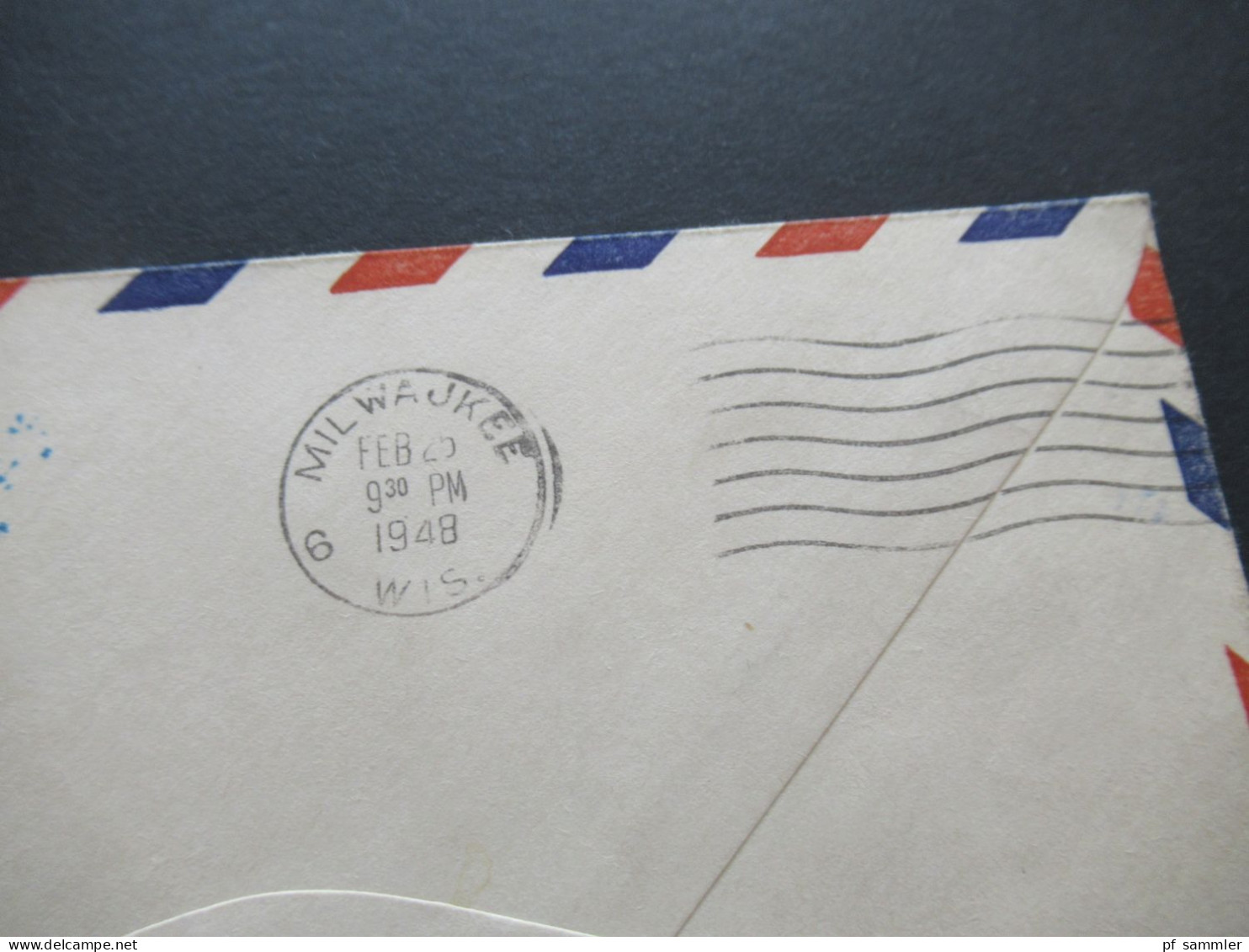 USA 1948 Air Mail US Air Mail Hibbing Minh. First Flight AM 86 / Rückseitig Stempel Milwaukee Wis. - 2a. 1941-1960 Afgestempeld