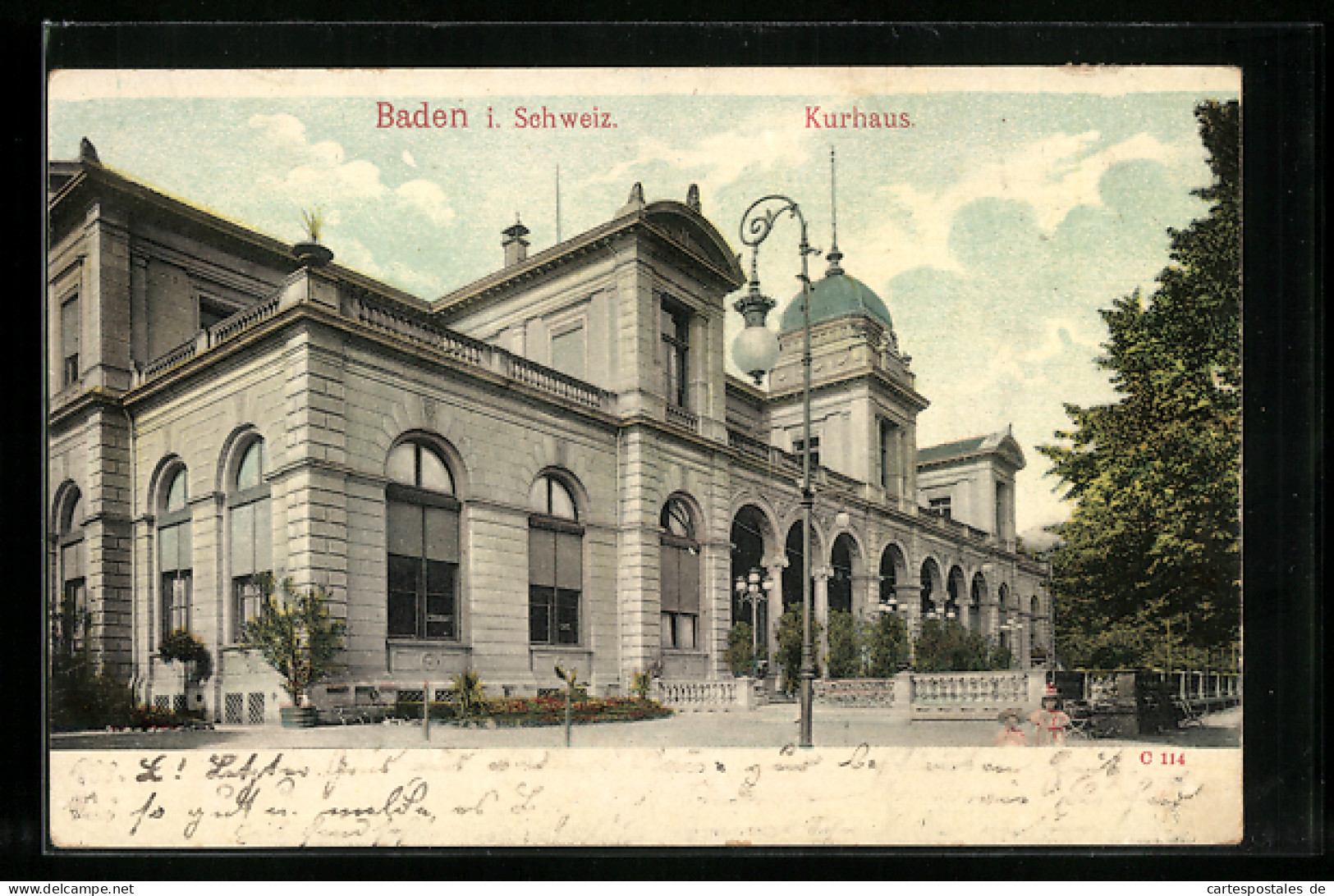 AK Baden, Strassenpartie Am Kurhaus  - Baden