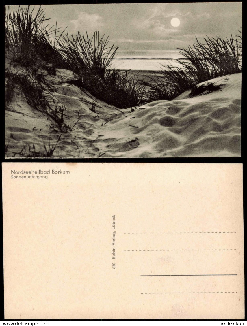 Ansichtskarte Norderney Sonnenuntergang - Düne, Stimmungsbild 1959 - Norderney
