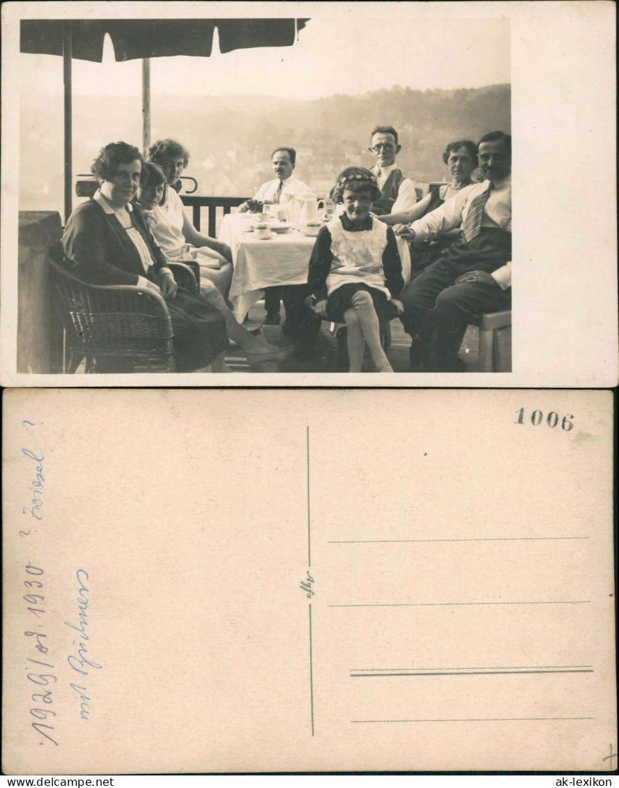 Ansichtskarte  Familien Gruppenfoto Familie Am Kaffeetisch 1929 - Unclassified