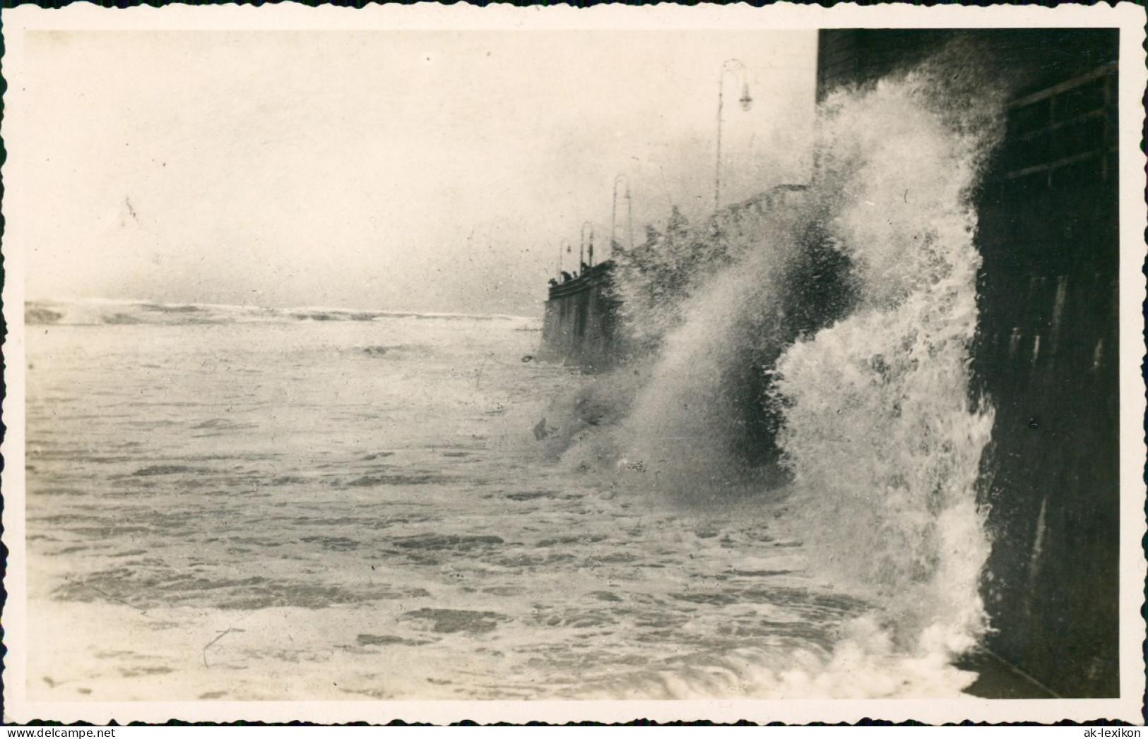 Ansichtskarte Westerland-Sylt Sturmflut An Der Promenade 1934 - Other & Unclassified